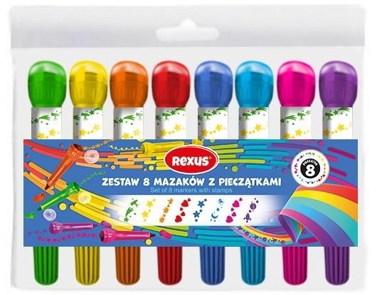 Mazaki z pieczątkami 8szt