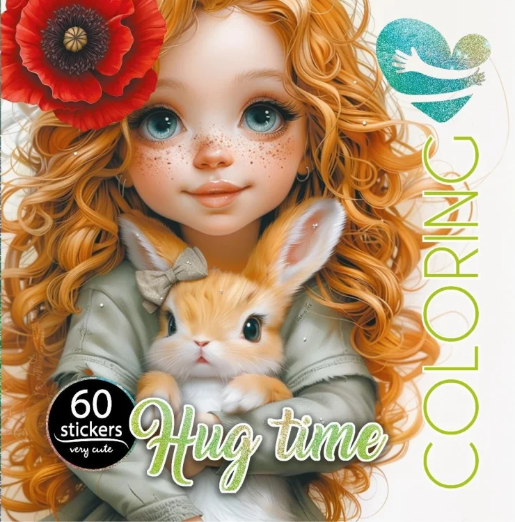 Kolorowanka z naklejkami 200x200 Przytulanie król