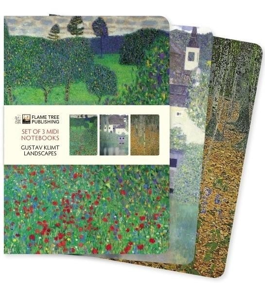 Zestaw 3 notatników Midi Gustav Klimt Krajobrazy