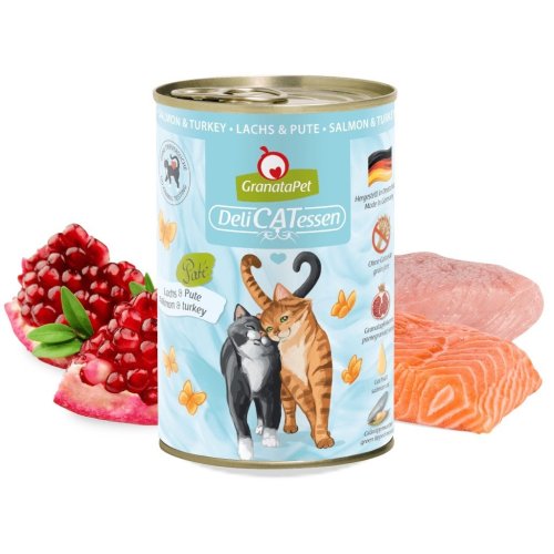 GranataPet DeliCatessen łosoś i indyk mokra karma dla kota 400g