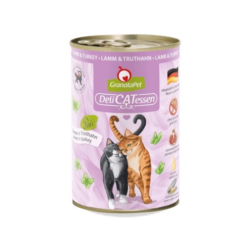 GranataPet DeliCatessen jagnięcina i indyk mokra karma dla kota 400g