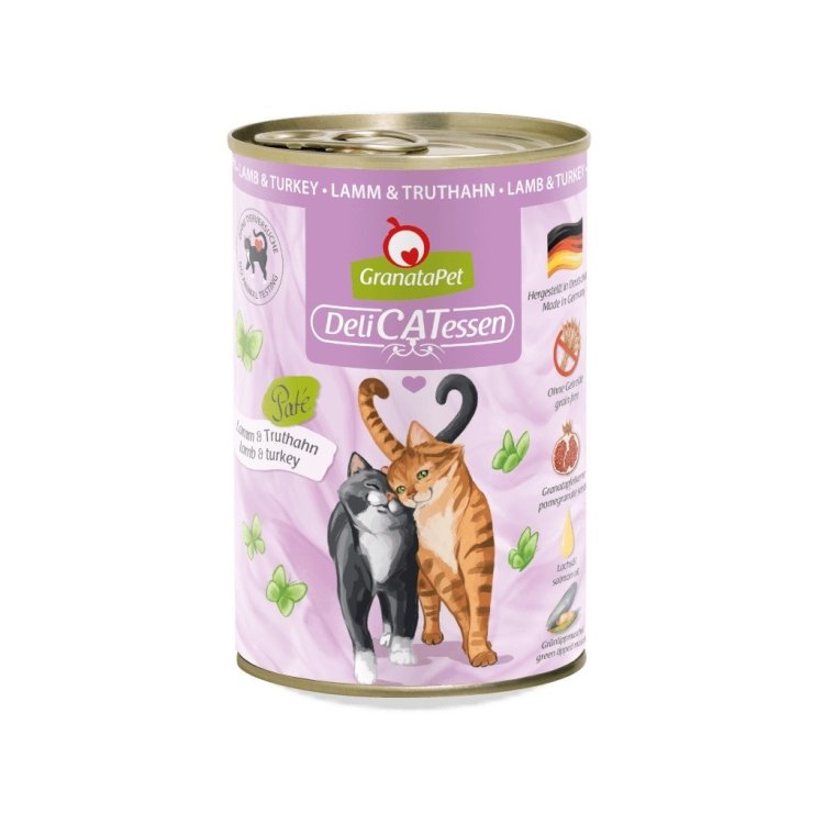 GranataPet DeliCatessen jagnięcina i indyk mokra karma dla kota 400g