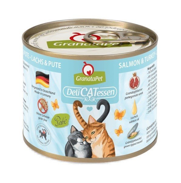 GranataPet DeliCatessen łosoś i indyk karma mokra dla kota 200g