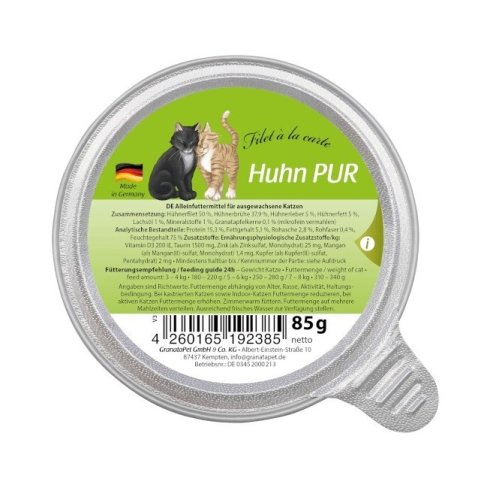 GranataPet Filet a la carte kurczak Pur karma dla kota 85g