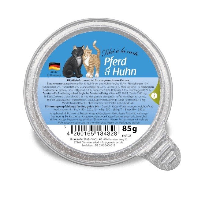 GranataPet Filet a la carte konina z kurczakiem karma dla kota 85g