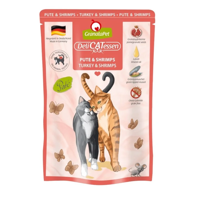 GranataPet DeliCatessen indyk i krewetki karma mokra dla kota 85g