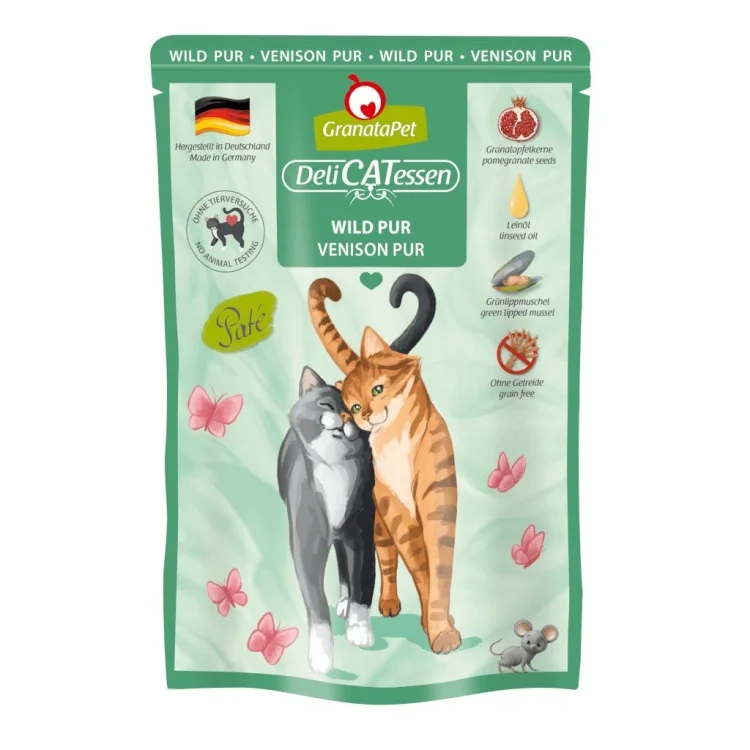GranataPet DeliCatessen mokra karma z dziczyzną, saszetki dla kota 85g
