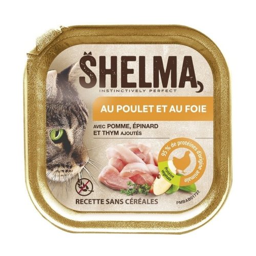 SHELMA Alucup - pełnoporcjowa bezzbożowa karma dla dorosłych kotów. Z kurczakiem i wątróbką 100g