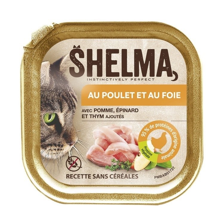 SHELMA Alucup - pełnoporcjowa bezzbożowa karma dla dorosłych kotów. Z kurczakiem i wątróbką 100g