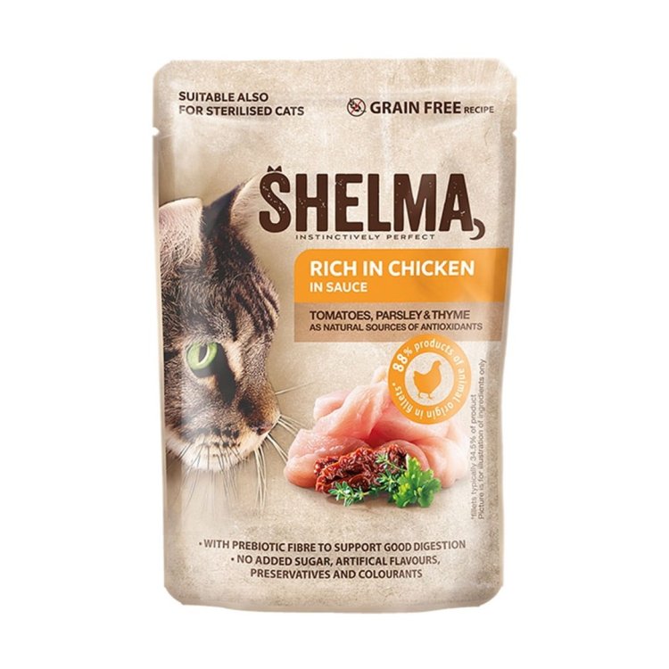 SHELMA saszetka z kurczakiem i pomidorami oraz ziołami 85g