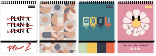 Kołonotes A6/96K kratka na gumkę UV mix (10szt)