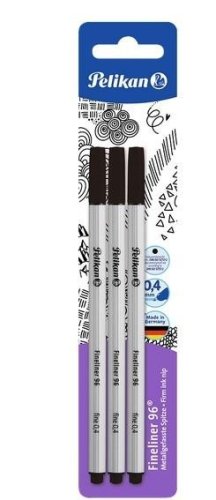 Cienkopis Fineliner 96 0,4mm czarny 3szt