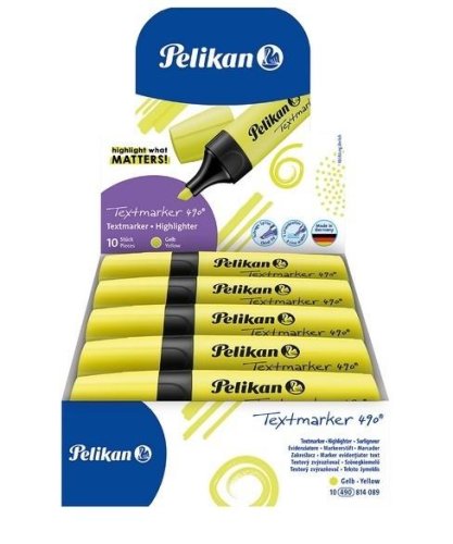 Zakreślacz 490 żółty (10szt)