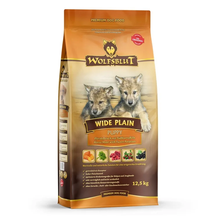 WOLFSBLUT Wide Plain Puppy horse/sweet pota. 12,5kg