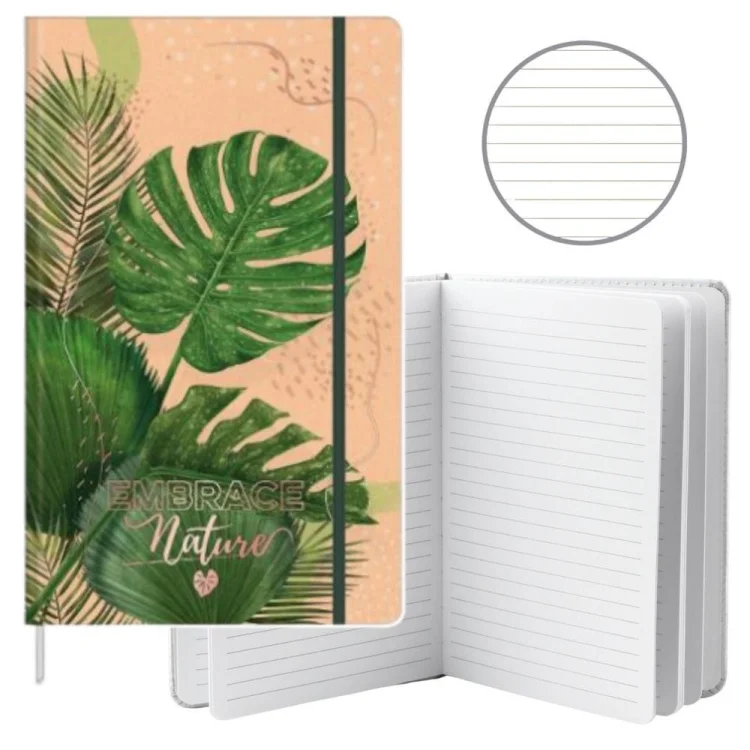 Notatnik A5/80K linia Liście Monstera