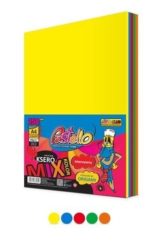 Papier ksero A4 80g 5 kolorów 250 arkuszy