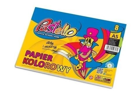 Papier kolorowy A5 8 kartek błyszczący