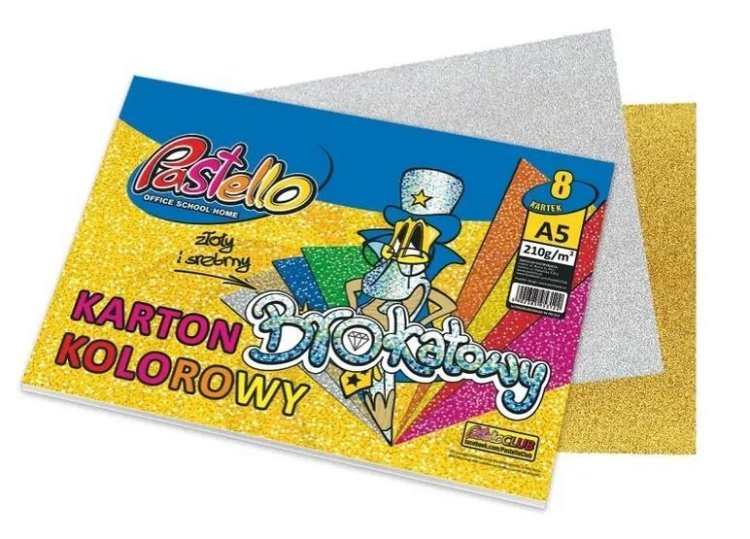 Karton brokat A5 210g 8 kartek mix