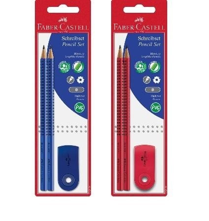 Zestaw ołówków grafit Grip 2001 2szt+gumka mix