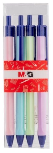 Długopis żelowy 0.7mm nieb 4szt pastel M&G