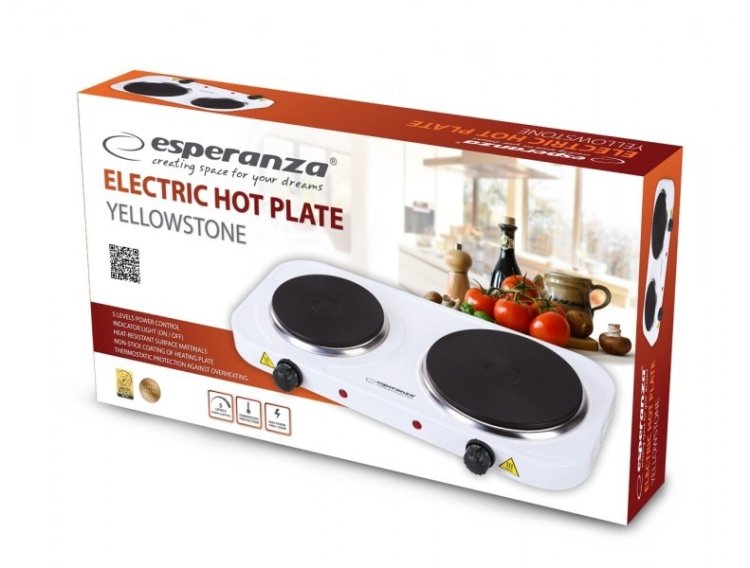 ESPERANZA KUCHENKA ELEKTRYCZNA YELLOWSTONE 1500W + 1000W EKH014W