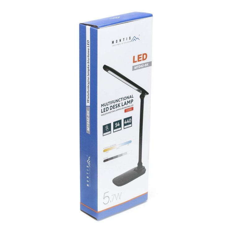 MONTIS MT042-BK LAMPKA BIURKOWA LED CZARNA 230V + USB