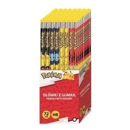 Ołówki z gumką Pokemon tuba (72szt)