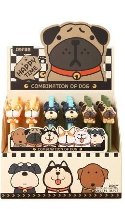 Długopis żelowy Dog 0,5mm nieb (36szt)
