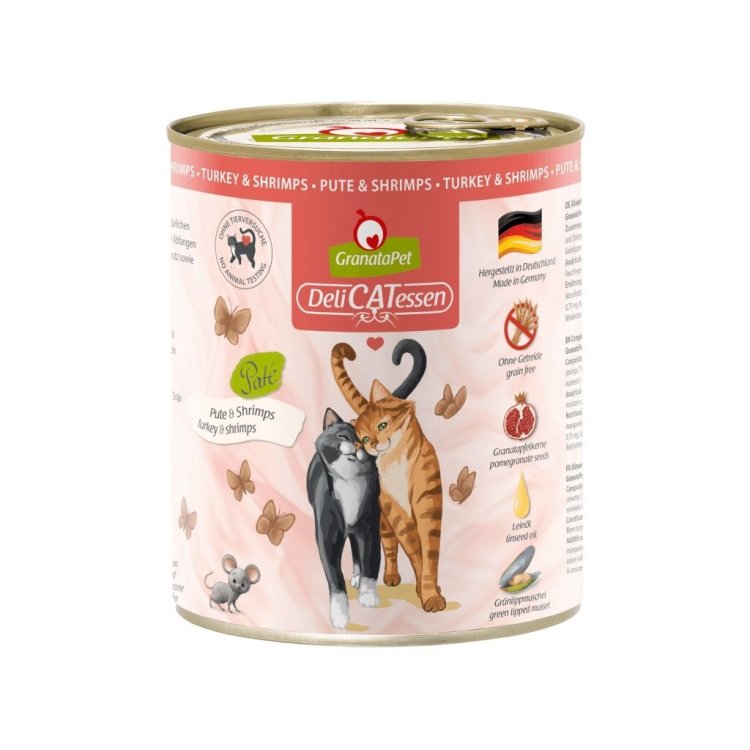 GranataPet DeliCatessen indyk i krewetki karma mokra dla kota 800g