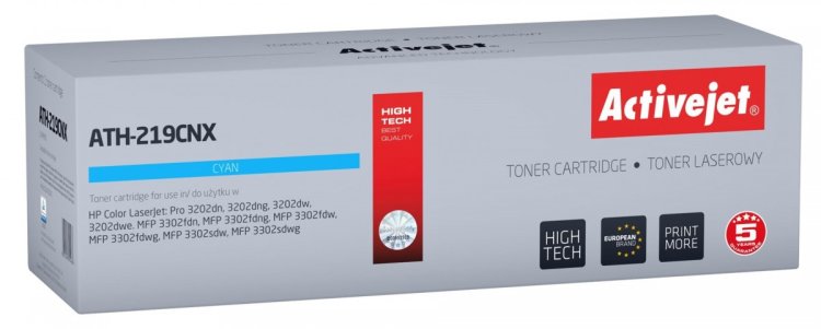 Activejet ATH-219CNX Toner (zamiennik HP 219X W2191X; Supreme; 2500 stron; niebieski) z chipem