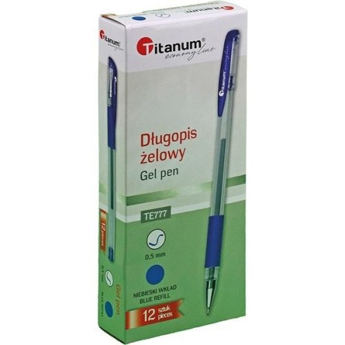Długopis żelowy 0,5mm niebieski (12szt)