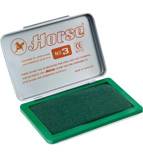 Poduszka do stempli nr3 zielona 85x54mm HORSE