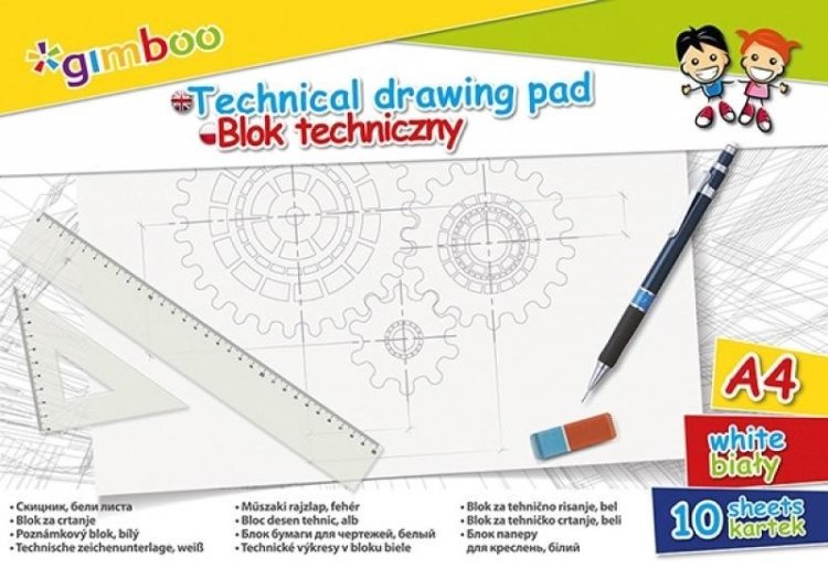 Blok techniczny A4/10K biały