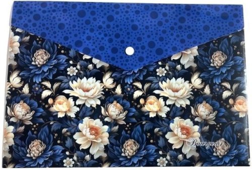 Teczka A4+ plastikowa z klipsem Kwiaty