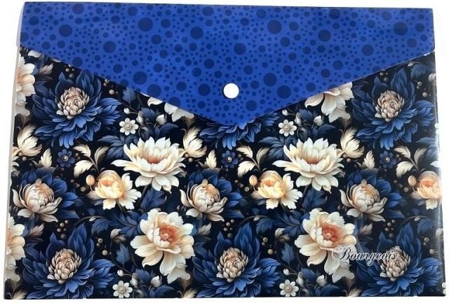 Teczka A4+ plastikowa z klipsem Kwiaty