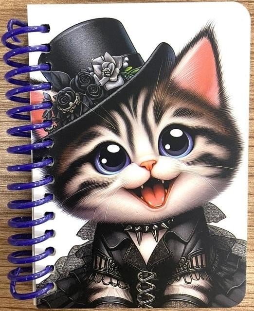 Kołonotatnik ozdobny A7/64K gładki Kot