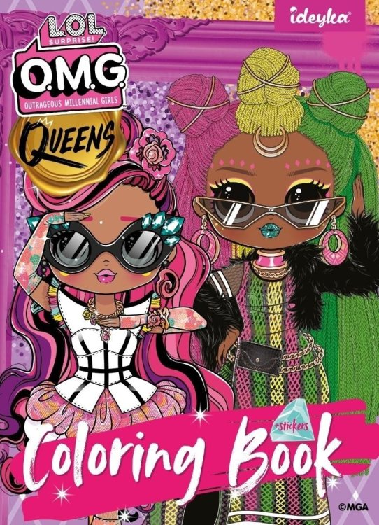 Kolorowanka z naklejkami LOL OMG Queens 2