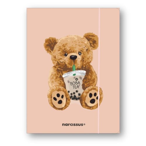 Teczka A4+ z gumką Teddies&Miś Boba Tea