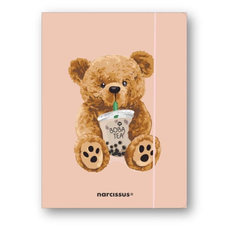 Teczka A4+ z gumką Teddies&Miś Boba Tea