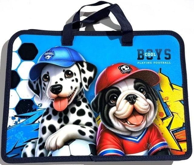 Teczka-torba A4+ zapinana na zamek z rączką Pieski