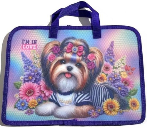 Teczka-torba A4+ zapinana na zamek z rączką Piesek