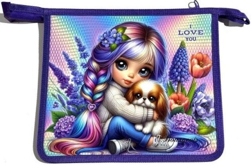 Teczka-torba A5+ zapinana na zamek Dziewczynka