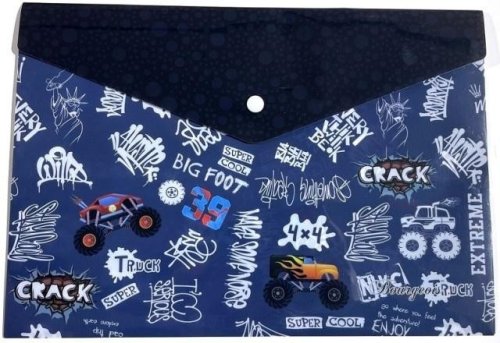 Teczka A4+ plastikowa z klipsem Monster Truck