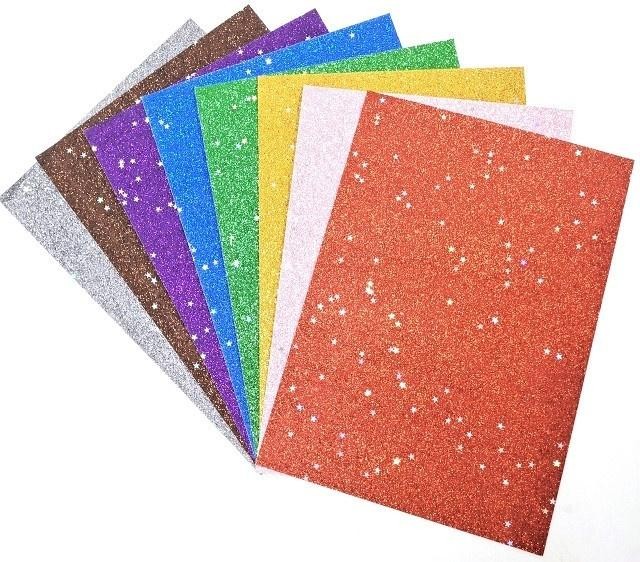 Papier kolorowy brokat gwiazdki A4 8 arkuszy