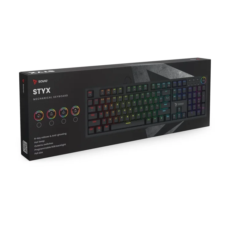 SAVIO KLAWIATURA MECHANICZNA STYX OUTEMU RED HOT SWAP RGB