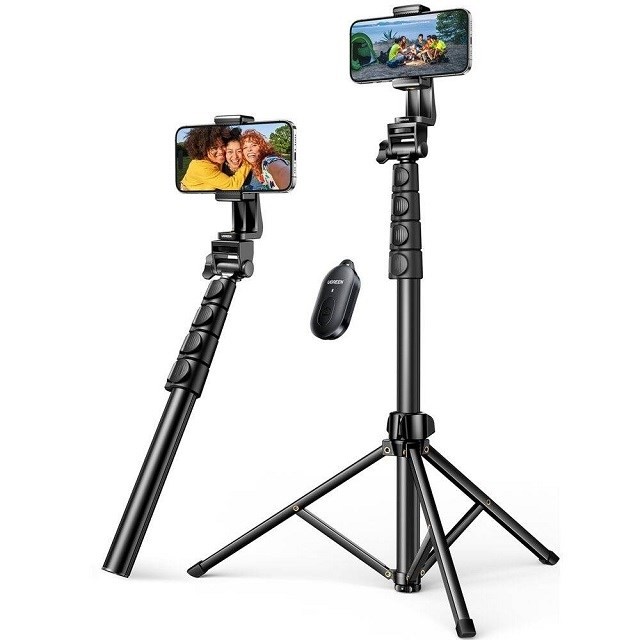 Ugreen selfie stick ze stojakiem i pilotem LP680 1.8m (czarny)