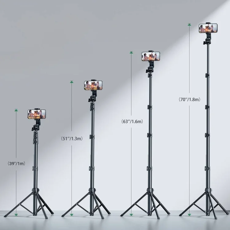 Ugreen selfie stick ze stojakiem i pilotem LP680 1.8m (czarny)