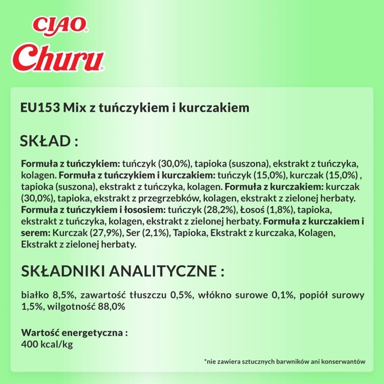 INABA CHURU Varieties Tuńczyk i Kurczak -kot 50x14g