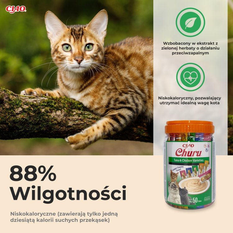 INABA CHURU Varieties Tuńczyk i Kurczak -kot 50x14g