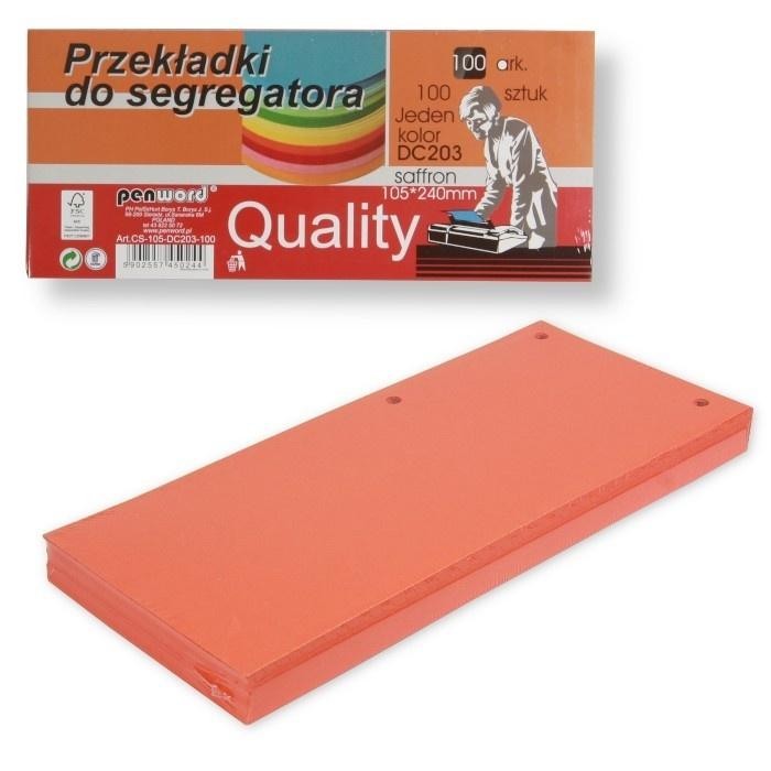 Przekładki do segregatora 100szt saffron